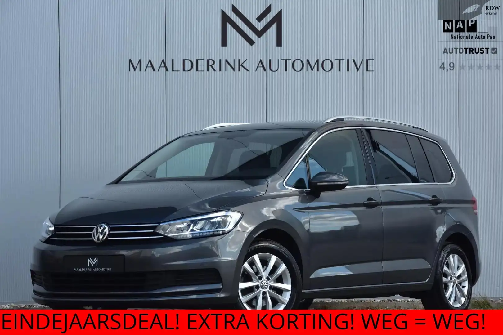 Volkswagen Touran 1.5 TSI Highline 7persoons Trekhaak afn., Camera, Grijs - 1