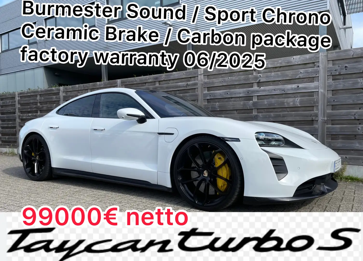 Porsche Taycan Turbo S *Carbon *Burmester *22inch *garantie 06/25 Blanc - 1