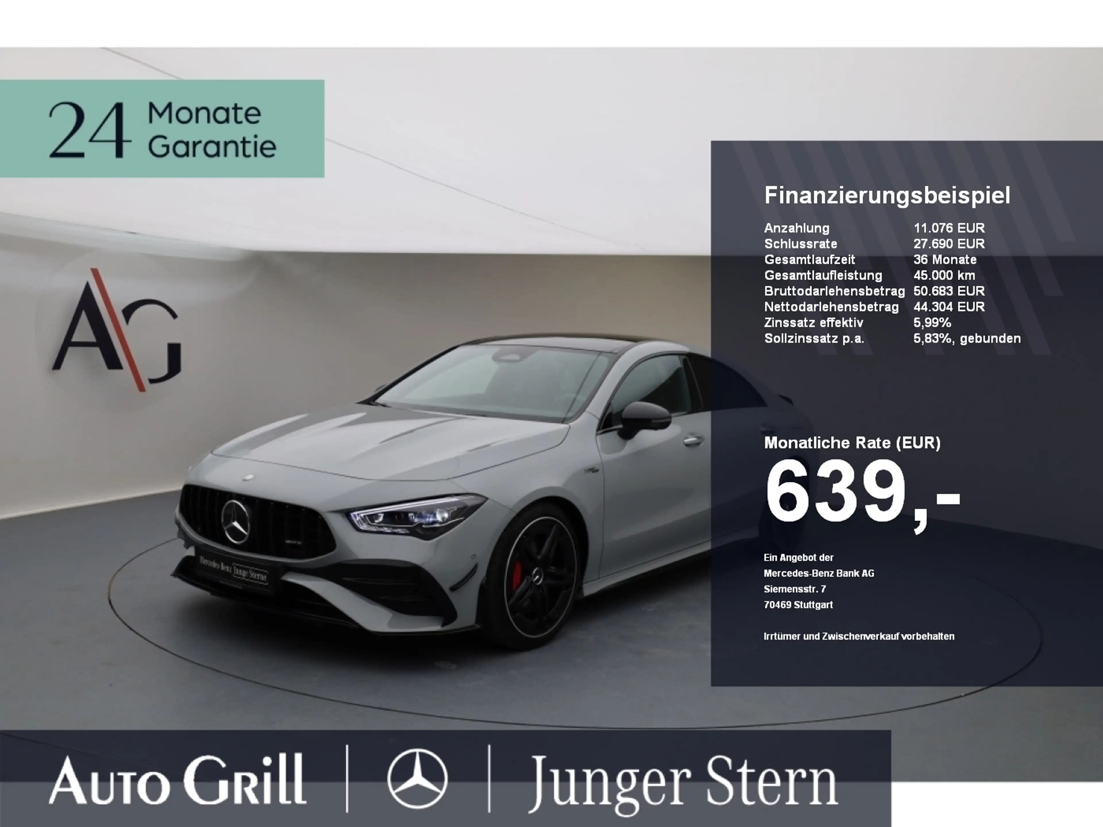 Mercedes-Benz CLA 35 AMG 4M Prem+ MY26 PerfSitz RIDE Burm Pano