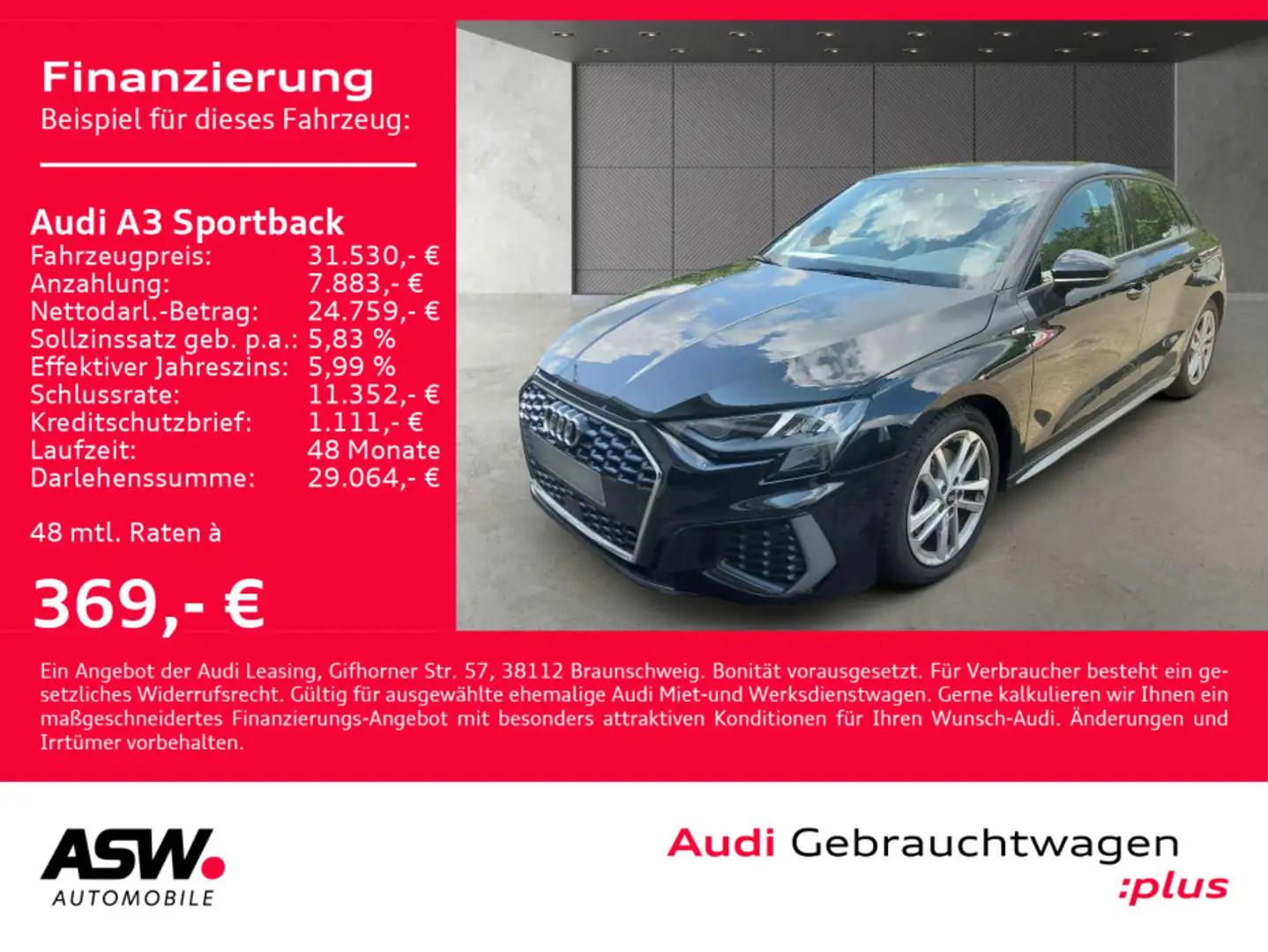 Audi A3 S line 40TFSI quattro LED GRA SHZ Schwarz - 1