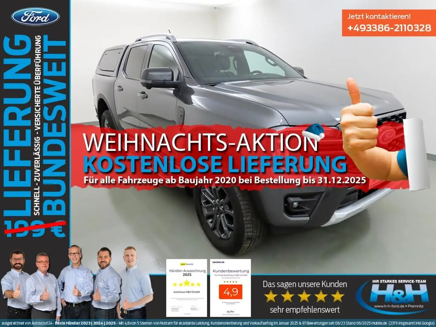 Ford Ranger 3.0 Aut. iAWD Wildtrak Hardtop+ACC+AHK Gris - 1