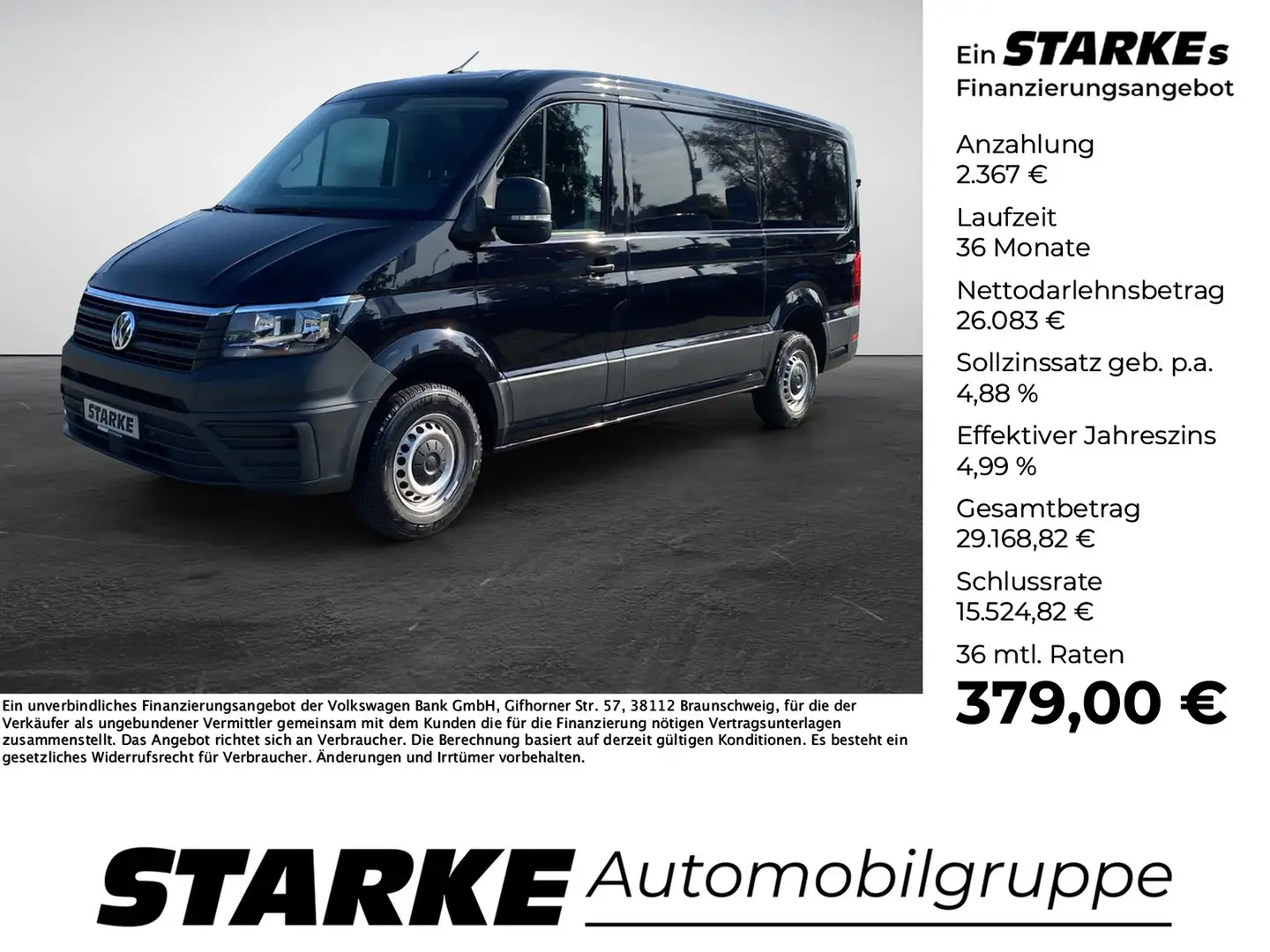 Volkswagen Crafter 35 Kasten 2.0 TDI Automatik mittellang Noir - 1
