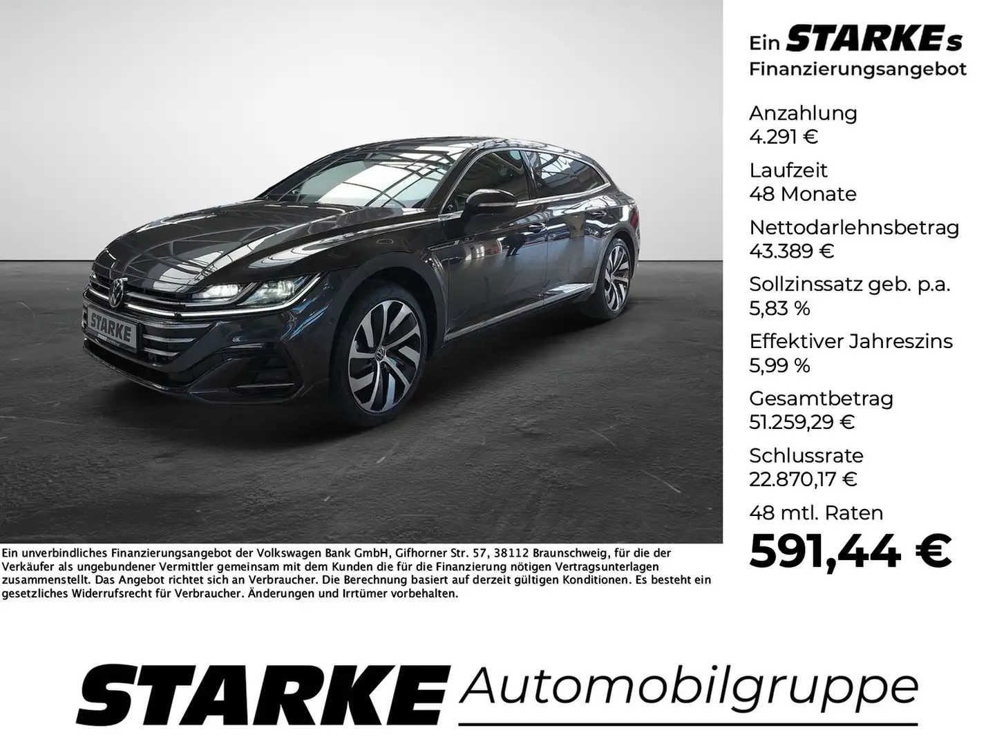 Volkswagen Arteon Shooting Brake 2.0 TDI DSG R-Line Grau - 1