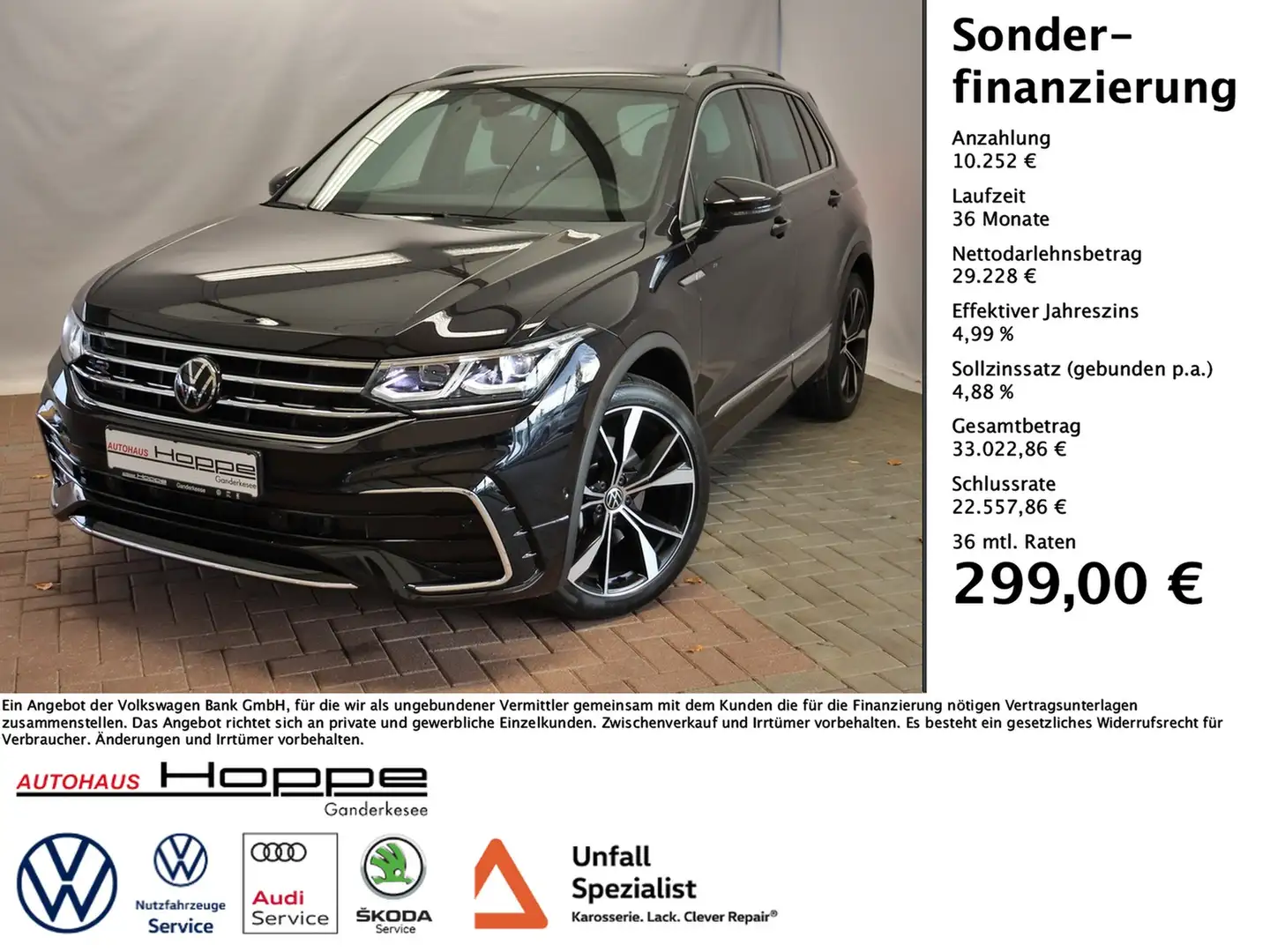 Volkswagen Tiguan R-Line 2.0 l TSI 4MOTION DSG+AHK+RFK+MATRIX+NAV... Schwarz - 1