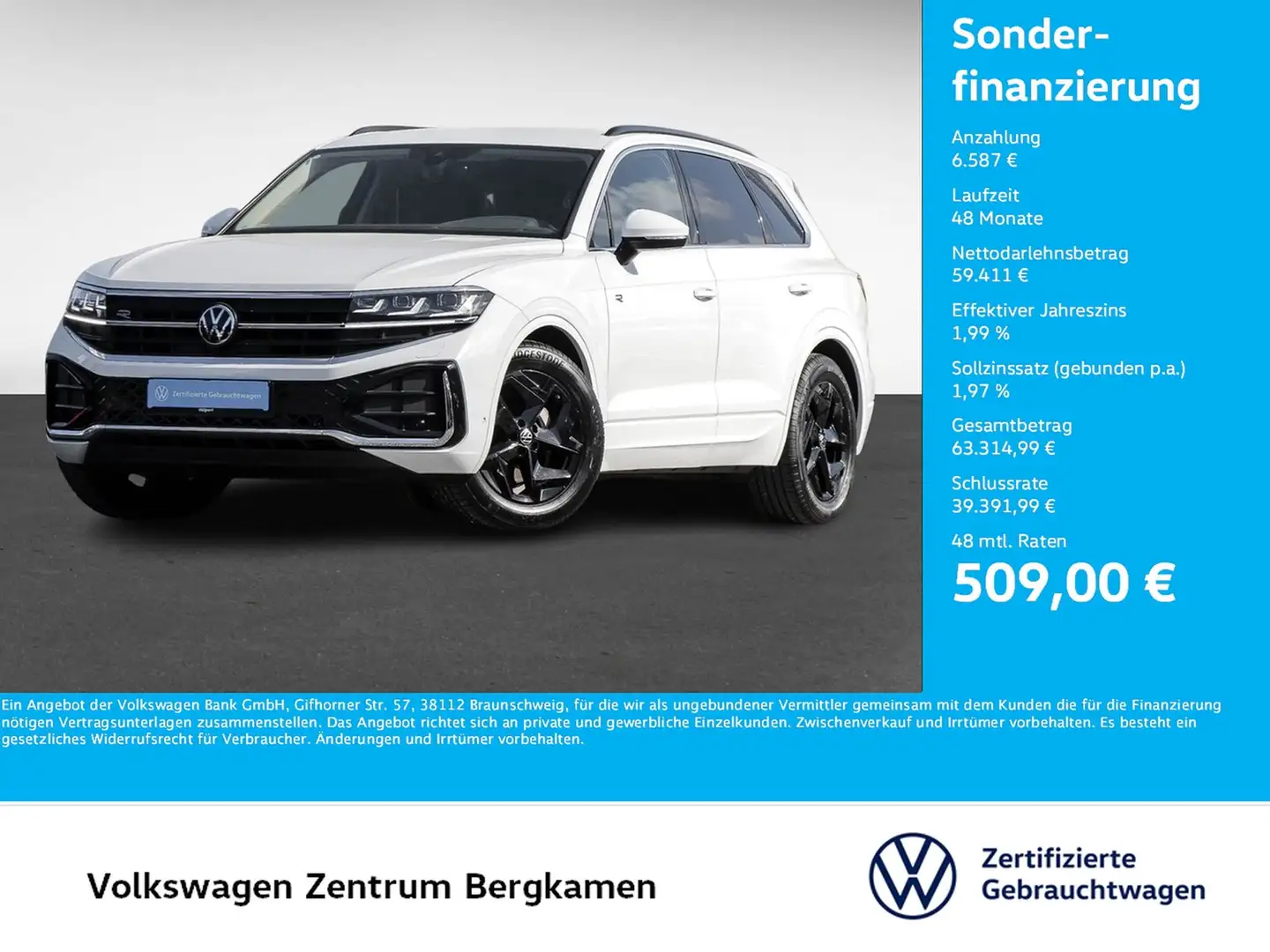 Volkswagen Touareg V6 R-LINE NEUES MODELL 4X4 CAM STAND&SITZHEIZUN... Bílá - 1