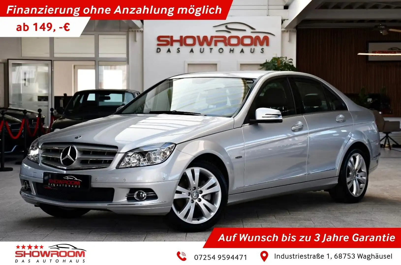 Mercedes-Benz C 180 Kompressor Avantgarde PDC v&h Shz 27tkm! Argent - 1