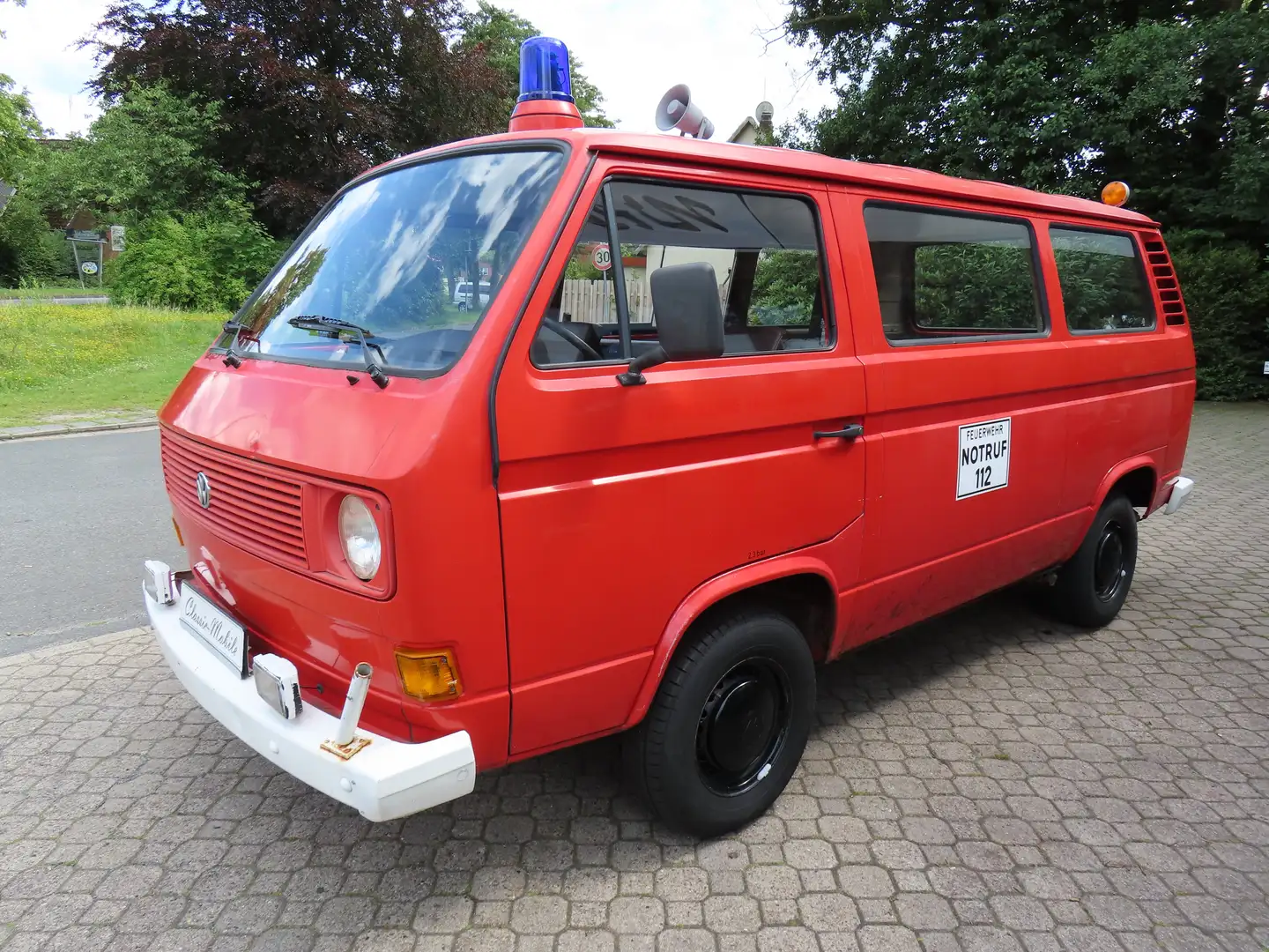 Volkswagen T3 Feuerwehr *1.Hand*nur 121 TKM*8 Sitze*läuft* Rojo - 2