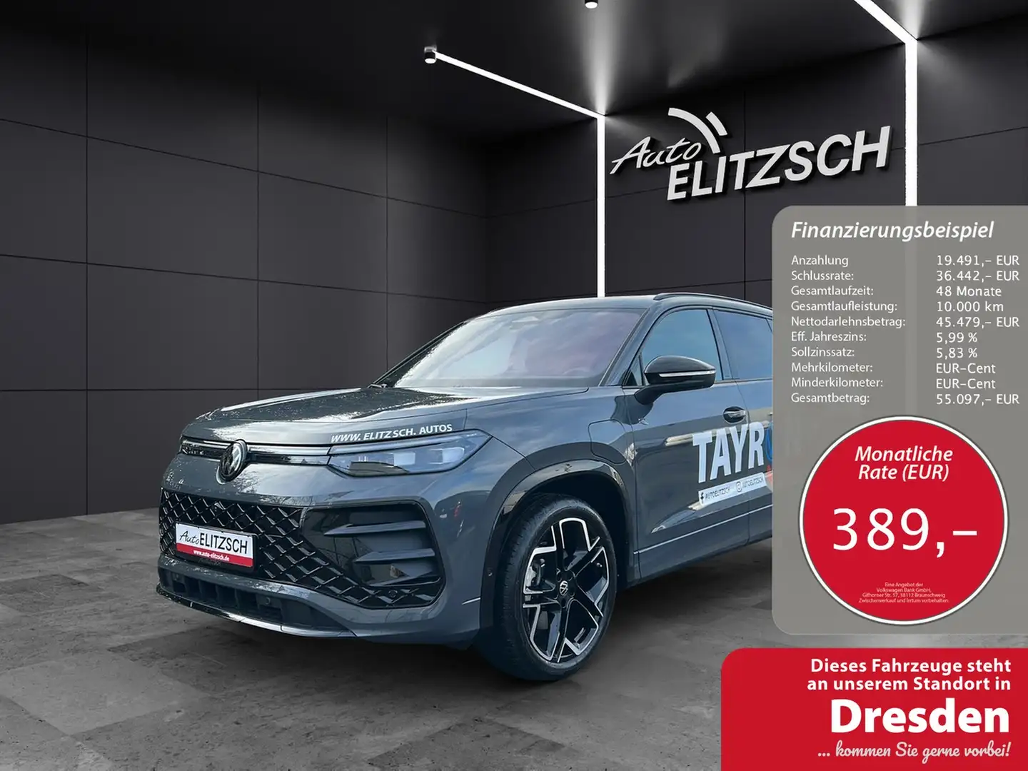 Volkswagen Tayron R-Line PHEV DSG IQ.Light ACC AHK PANO SH 360° H... Grau - 1