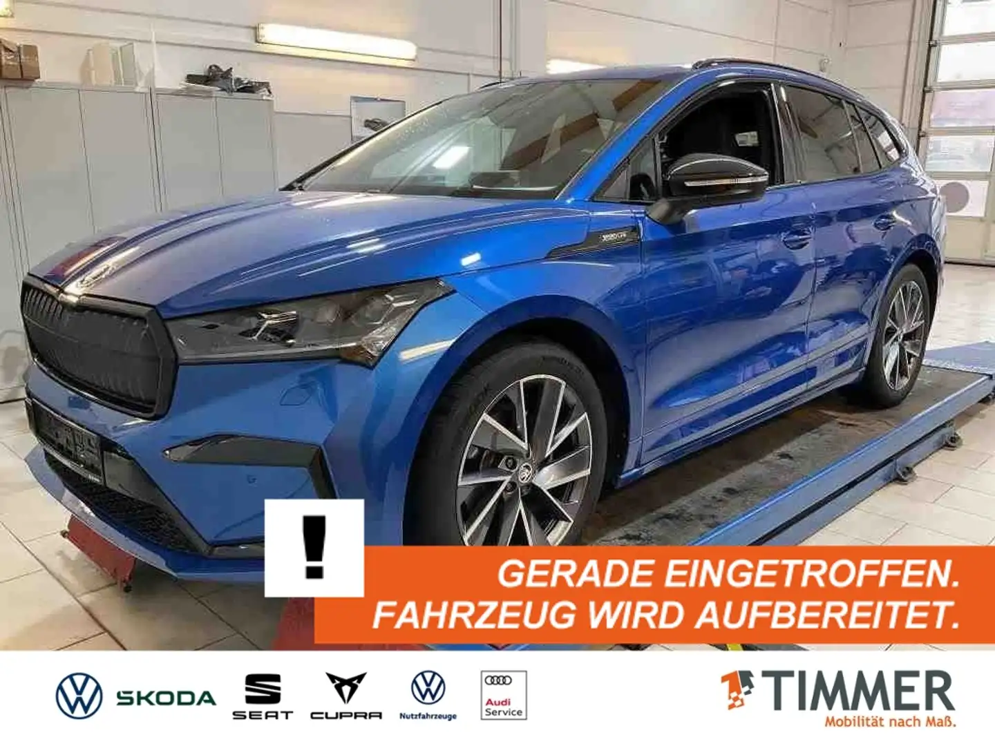 Skoda Enyaq iV 60 SPORTLINE +AHK +MATRIX +20" +RKAM +NAVI + Bleu - 1