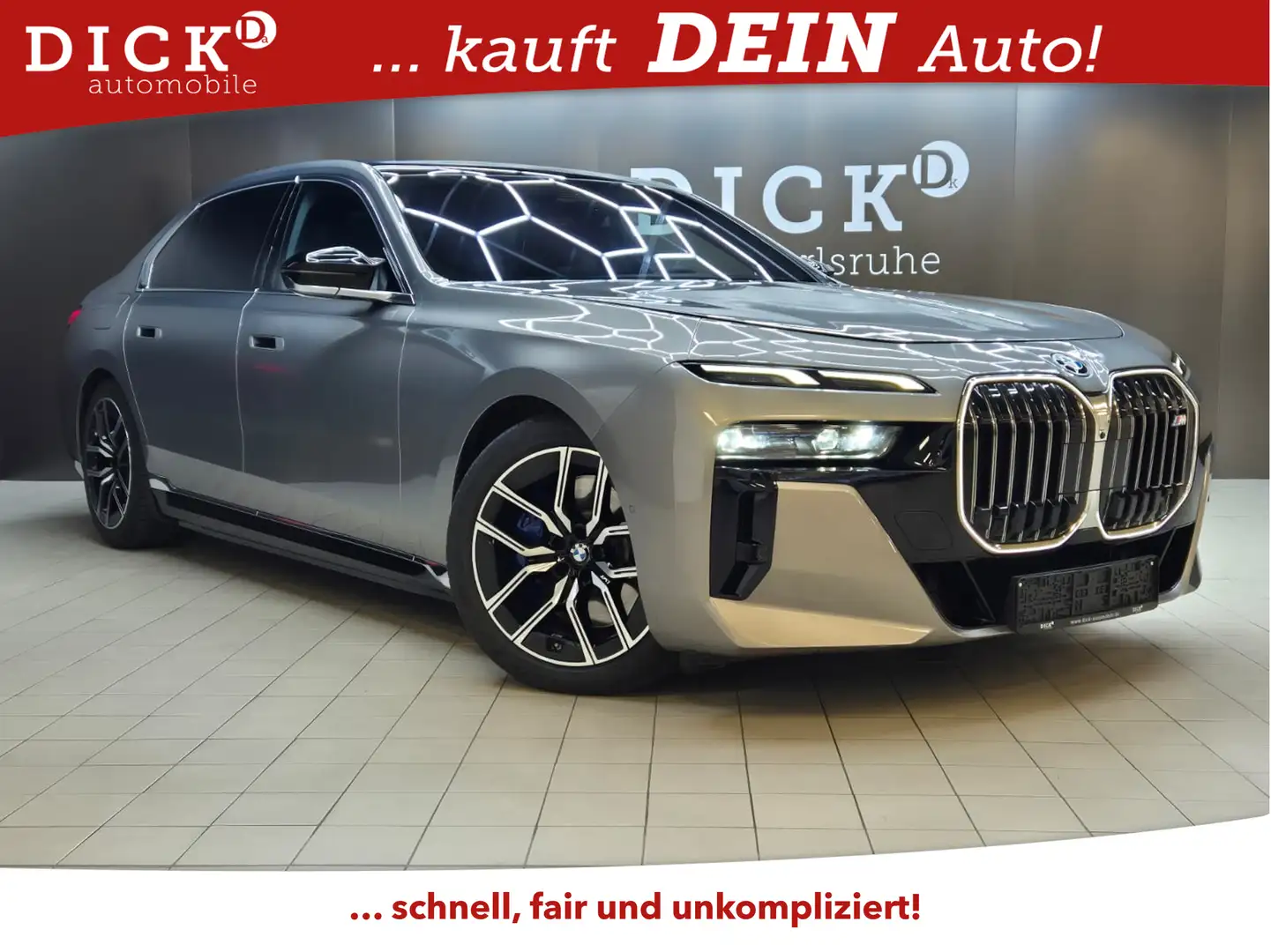 BMW 760 e xD M PAKET+PANO+HEAD+SOFT+MEMO+B&W+360°+ Gris - 1