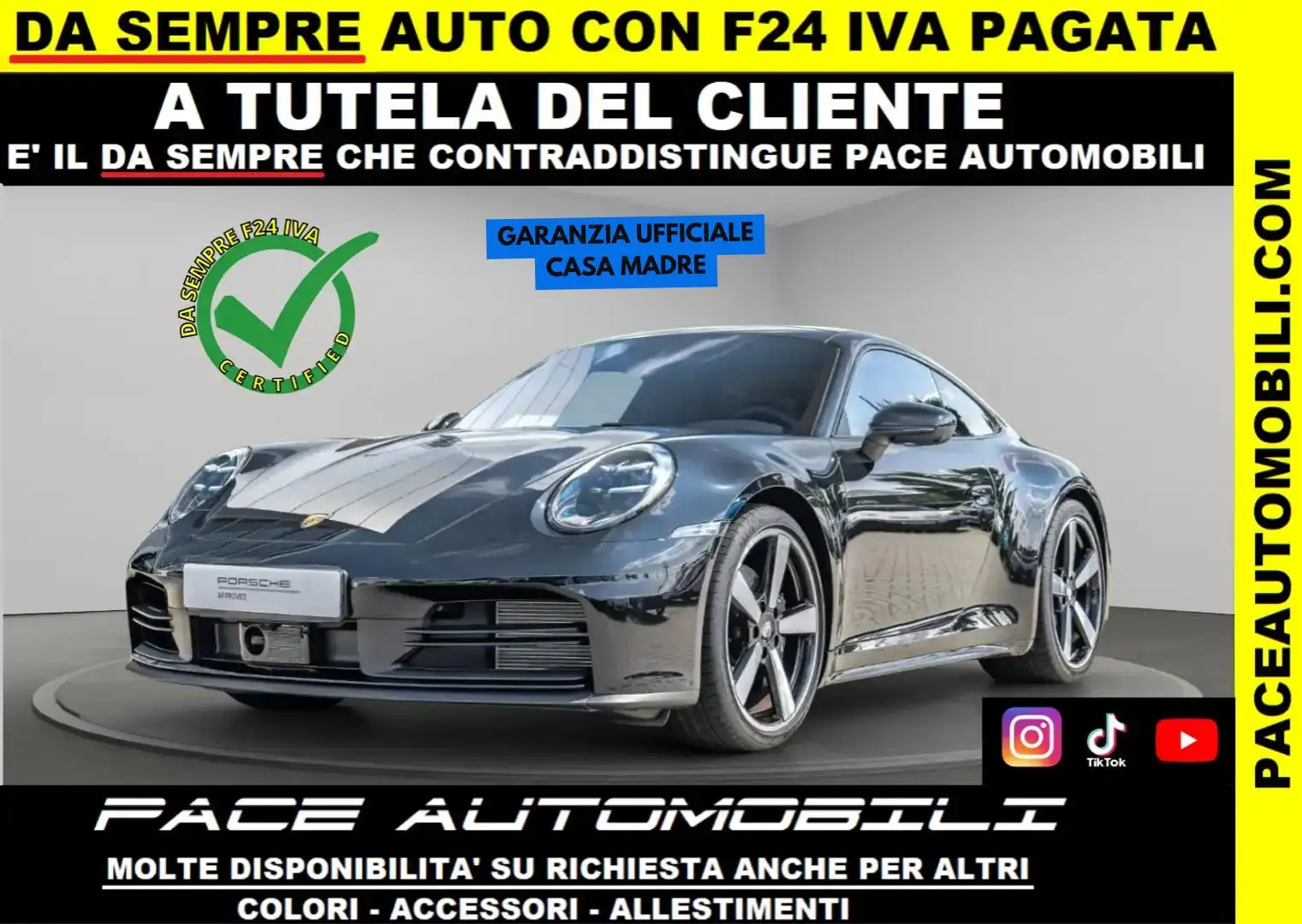 Porsche 992 911.2 NEW MY 2025 TETTO SPORT BOSE NAVI PDC ACC Nero - 1