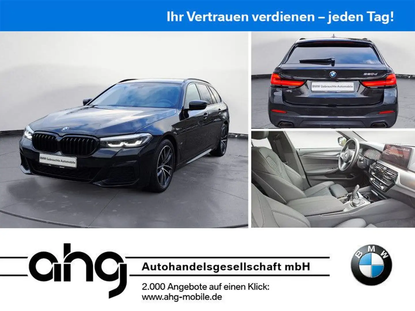 BMW 520 d Touring M Sportpaket Klimaaut. AHK HIFI Negro - 1