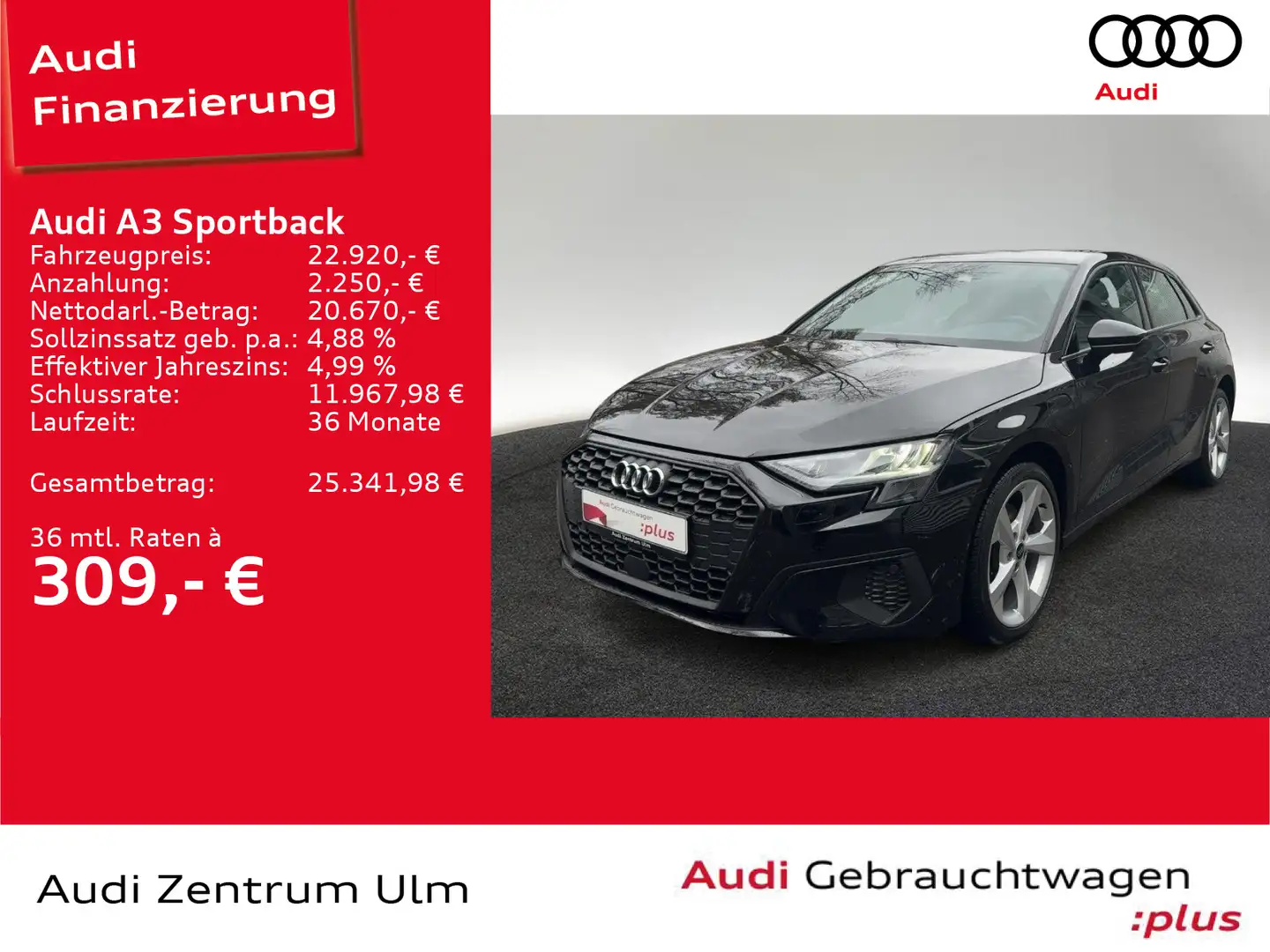 Audi A3 40 TFSI e 18 AHK LED NAV+ PDC SHZ Negro - 1