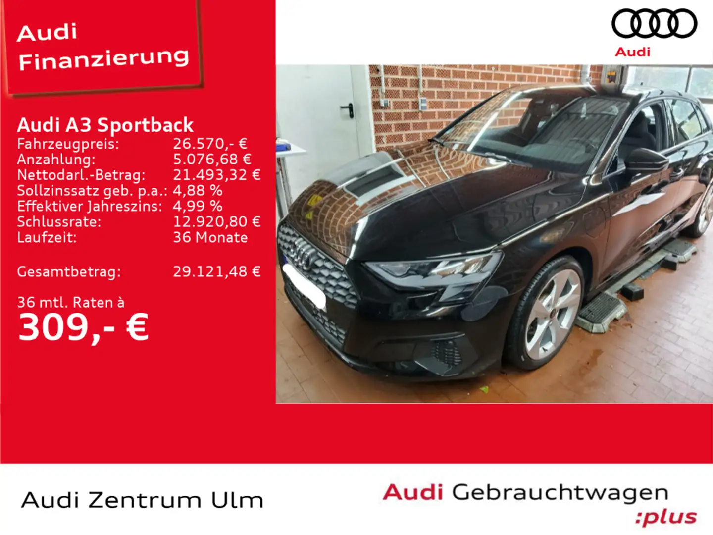 Audi A3 40 TFSI e S tronic AHK LED NAV+ PDC Schwarz - 1