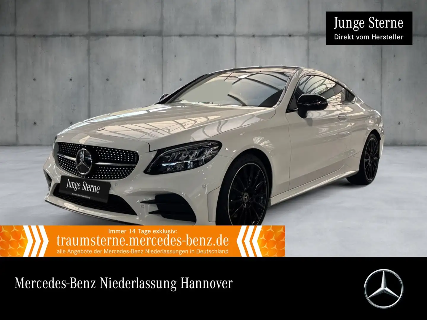 Mercedes-Benz C 200 Coupé AMG+NIGHT+PANO+LED+KAMERA+19"+SPUR+9G Weiß - 1