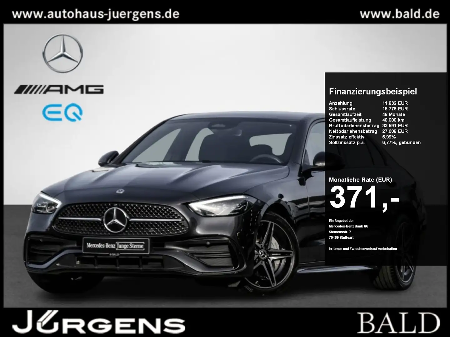 Mercedes-Benz C 180 AMG-Sport/LED/Distr/360/Night/Memo/Ambi/18 Grijs - 1