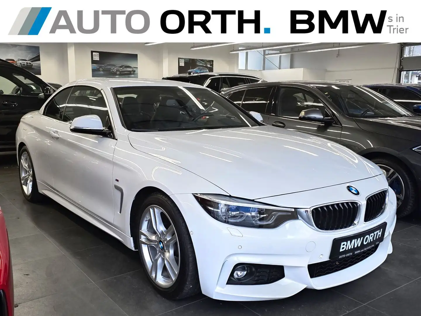 BMW 420 i Cabrio AUT. M-SPORT LEDER NAVI-P HUD DA h/k Weiß - 1