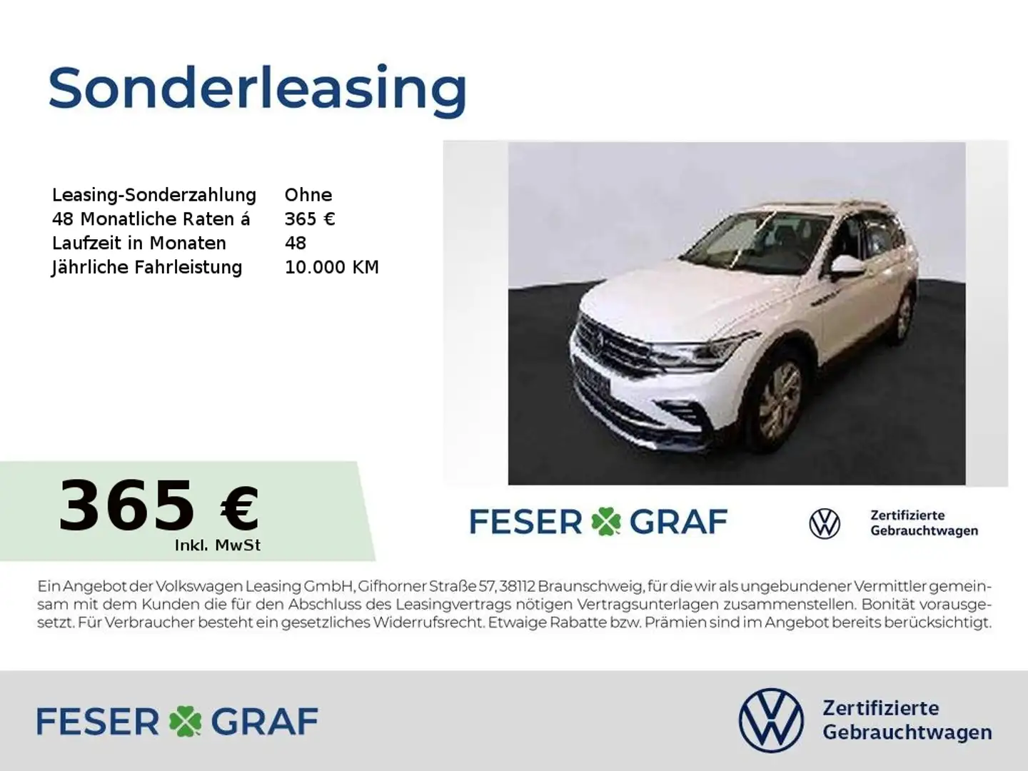 Volkswagen Tiguan Elegance 2.0 TDI DSG Navi Pano Kamera LED SiHz Weiß - 1
