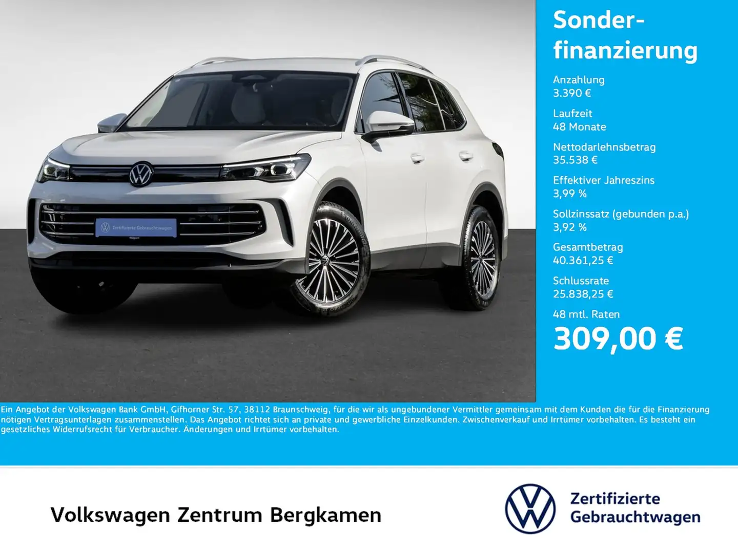 Volkswagen Tiguan 2.0 ELEGANCE NEUES MODELL AHK 360CAM LM18 Weiß - 1