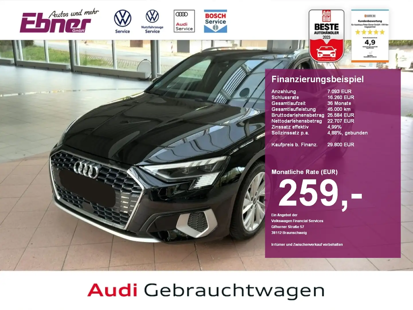 Audi A3 Sportback SPORT 35TFSI S-TRONIC KAMERA+ACC+MATRIX+ Schwarz - 1