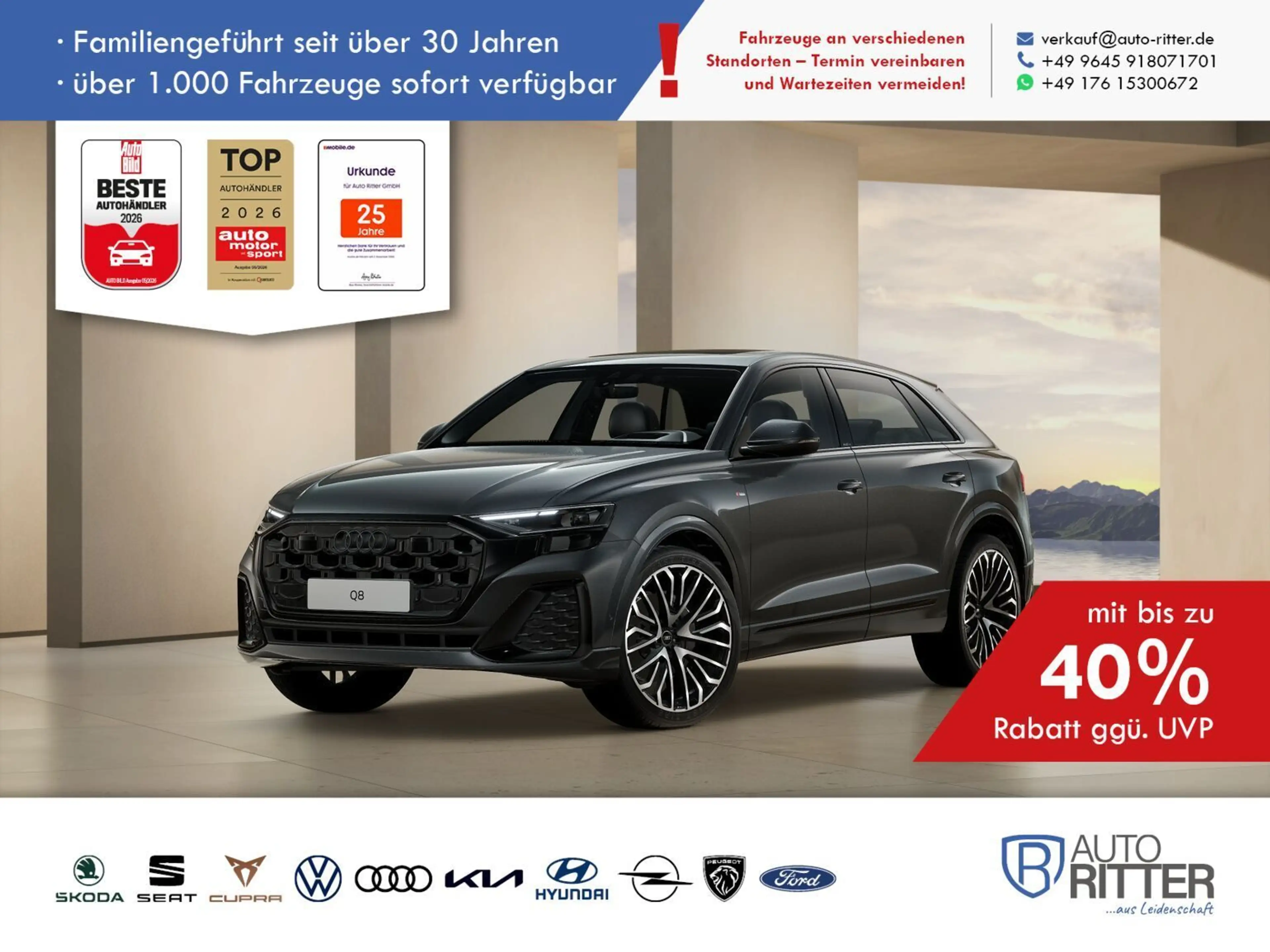 Audi Q8 S line HuD|AHK|RFK|PANO|LED|Navi|Carplay|K...