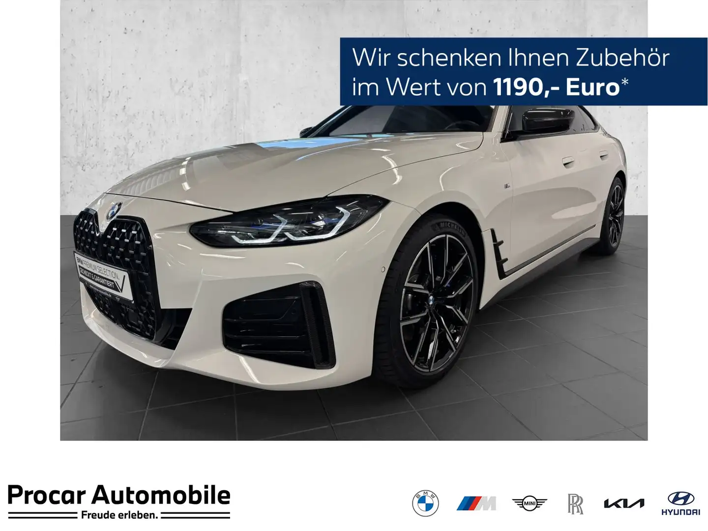 BMW 430 d xDrive Gran Coupé M Sport Pro ACC RFK NAVI LED Weiß - 1