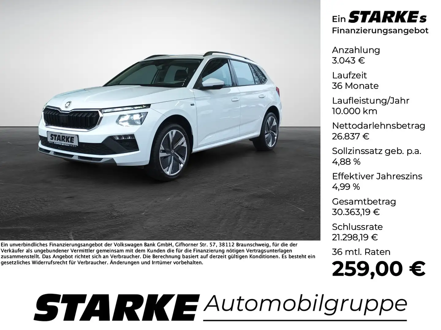 Skoda Kamiq 1.5 TSI DSG Selection Weiß - 1