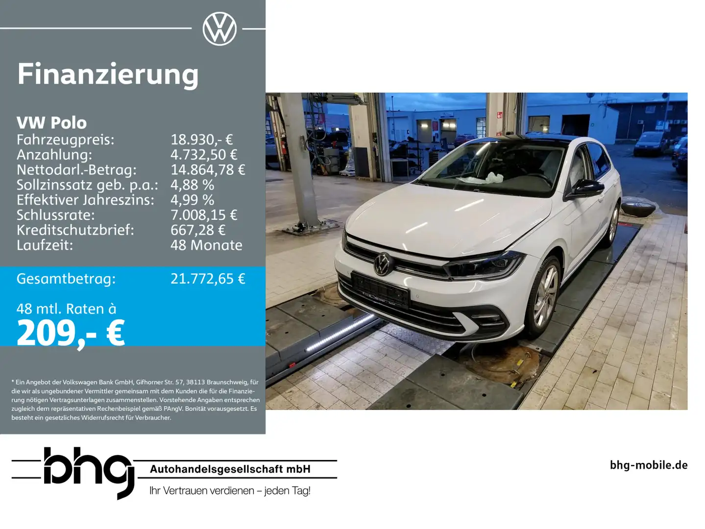 Volkswagen Polo Style 1,0 TSI OPF DSG Weiß - 1