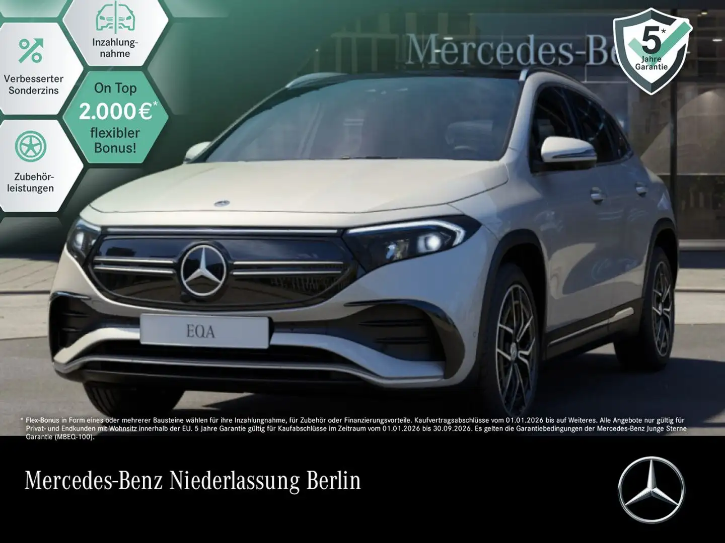 Mercedes-Benz EQA 350 4M AMG+19"+PREMIUM+AHK+PANO+360+MEMORY Weiß - 1
