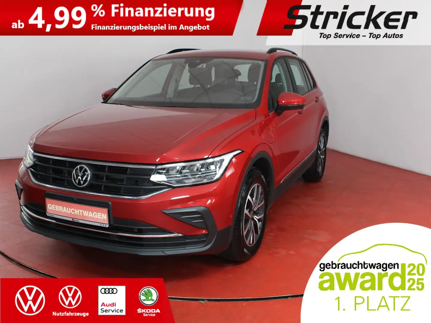 Volkswagen Tiguan Life 1.4TSI eHybrid 308,-ohne Anzahlung Navi AHK Rot - 1