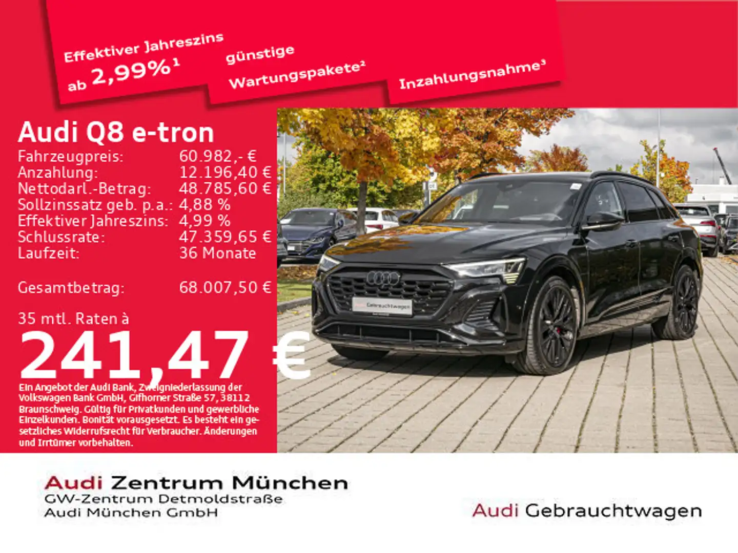 Audi Q8 e-tron 55 qu. S line Edition AHK/Pano/DigiMat Schwarz - 1