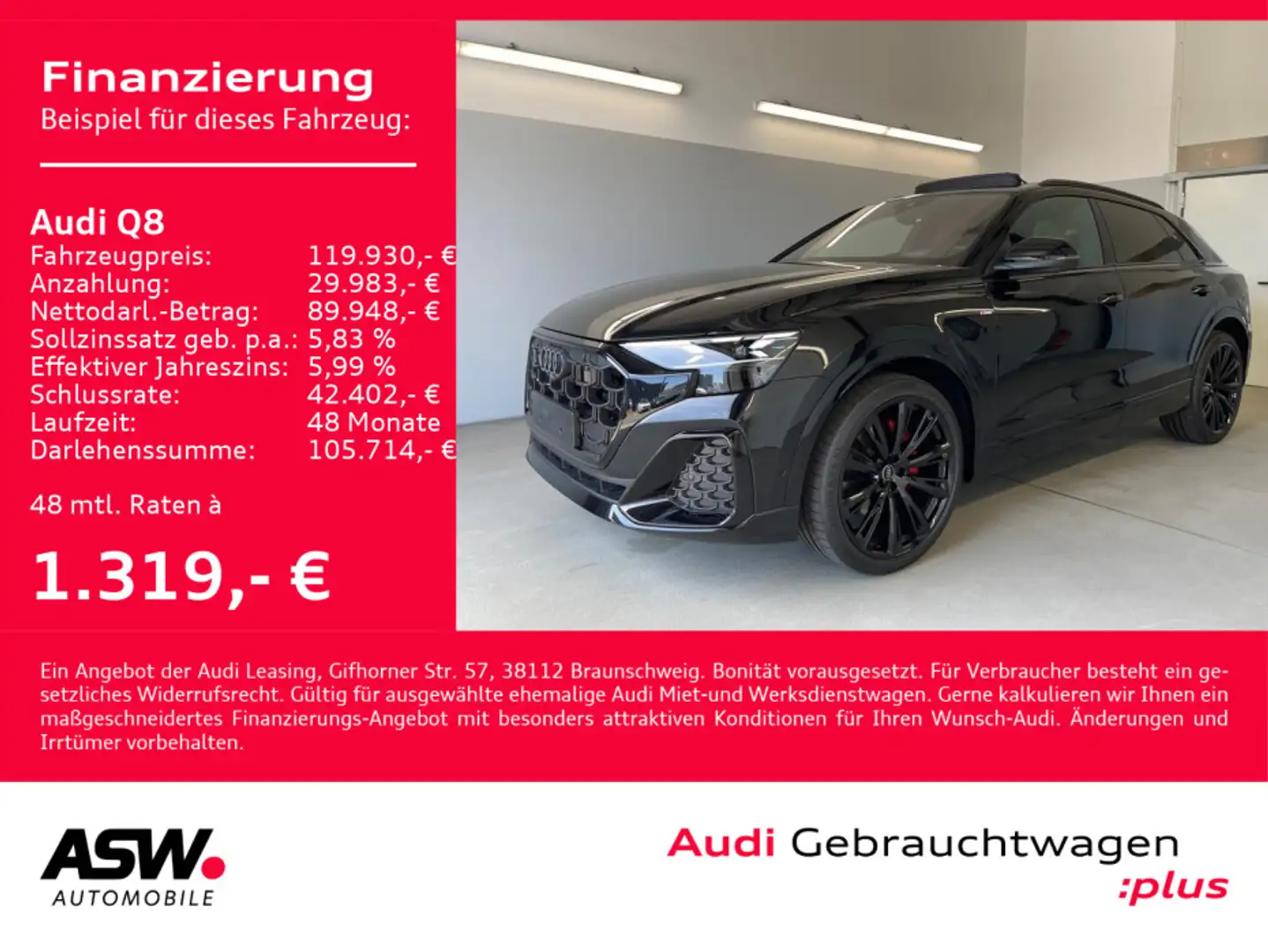 Audi Q8 Facelift 50 TDI quattro S line PANO LEDER AHK Nero - 1