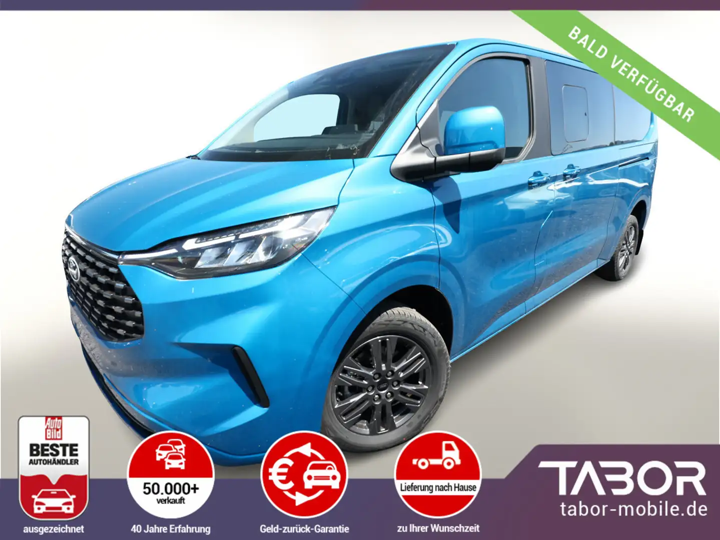 Ford Tourneo Custom TDCi 170 Aut Tit 320L2 ACC Nav Blau - 1
