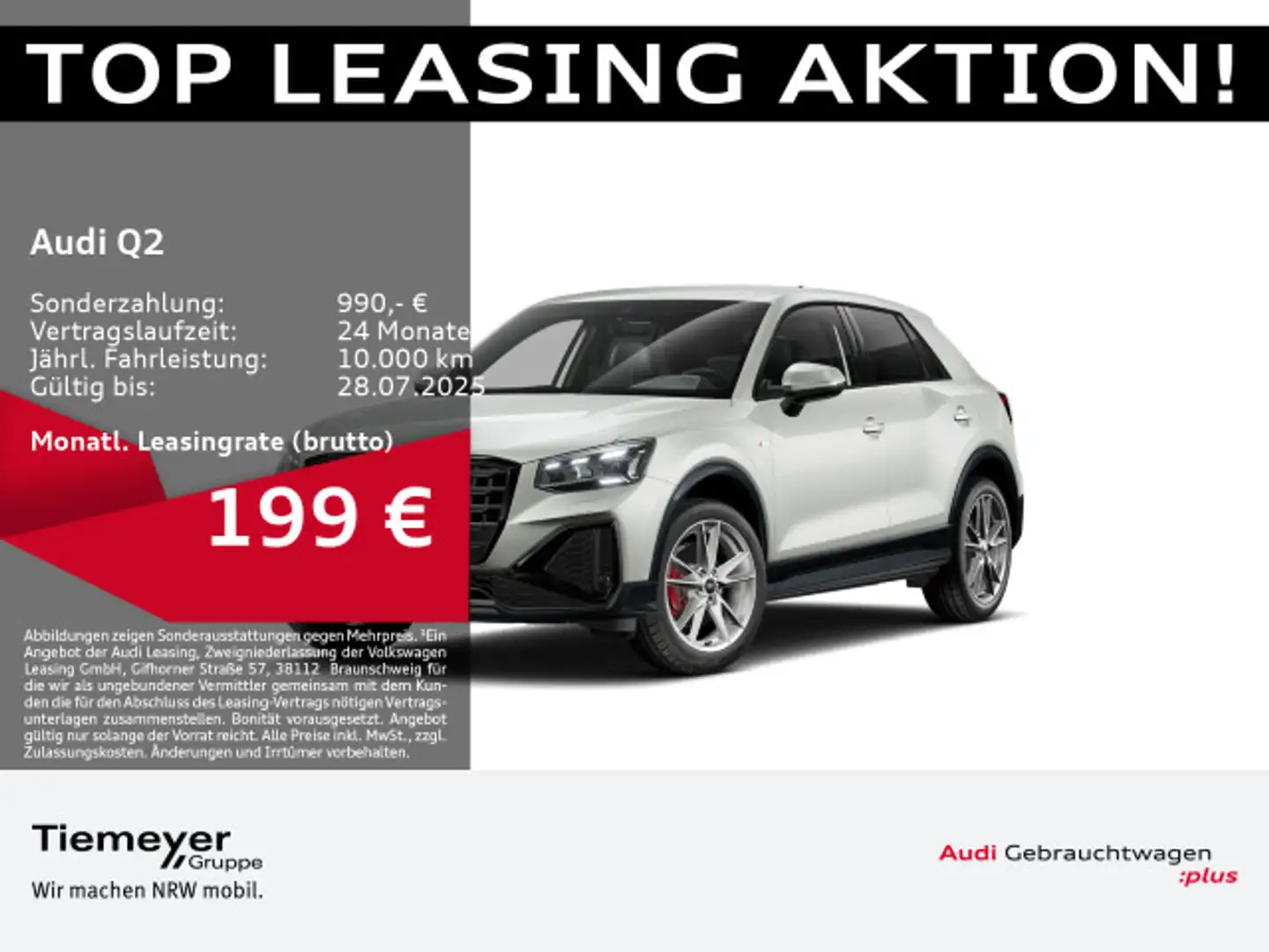Audi Q2 40 TFSI Q 2x S LINE LEDER MATRIX SONOS AHK Argento - 1