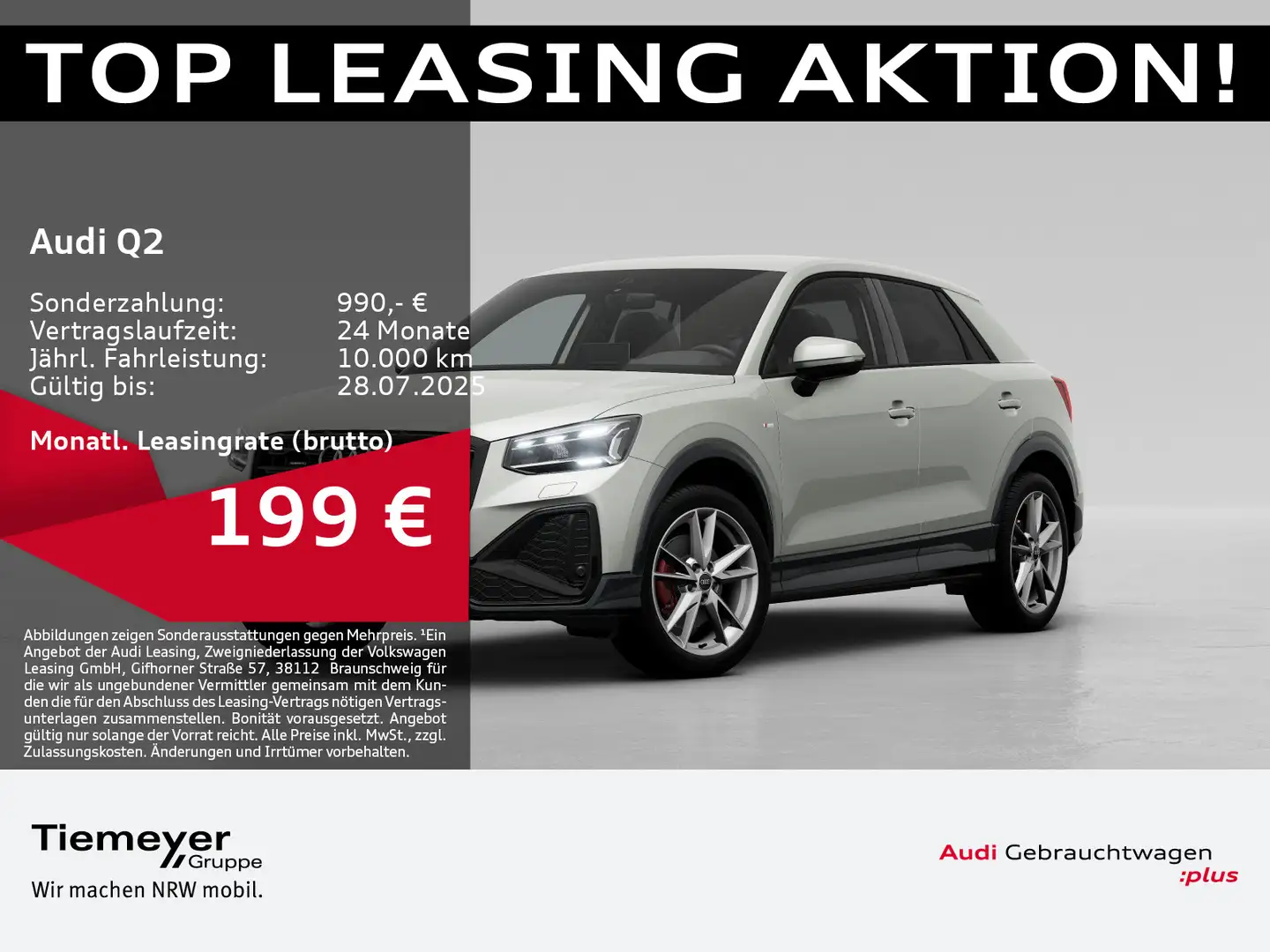 Audi Q2 40 TFSI Q 2x S LINE LEDER MATRIX SONOS AHK Silber - 1