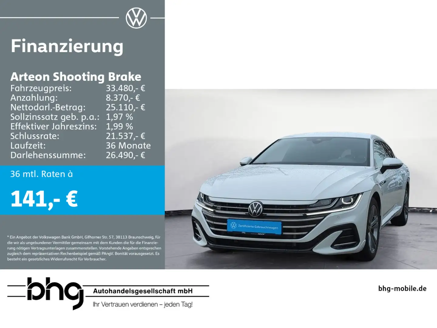 Volkswagen Arteon 2.0 TSI OPF DSG R-Line Weiß - 1