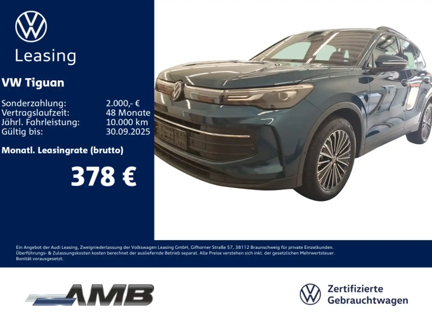 Volkswagen Tiguan Life 1.5 eTSI neuesMod/AHK/Standhz/06.29G Blau - 1