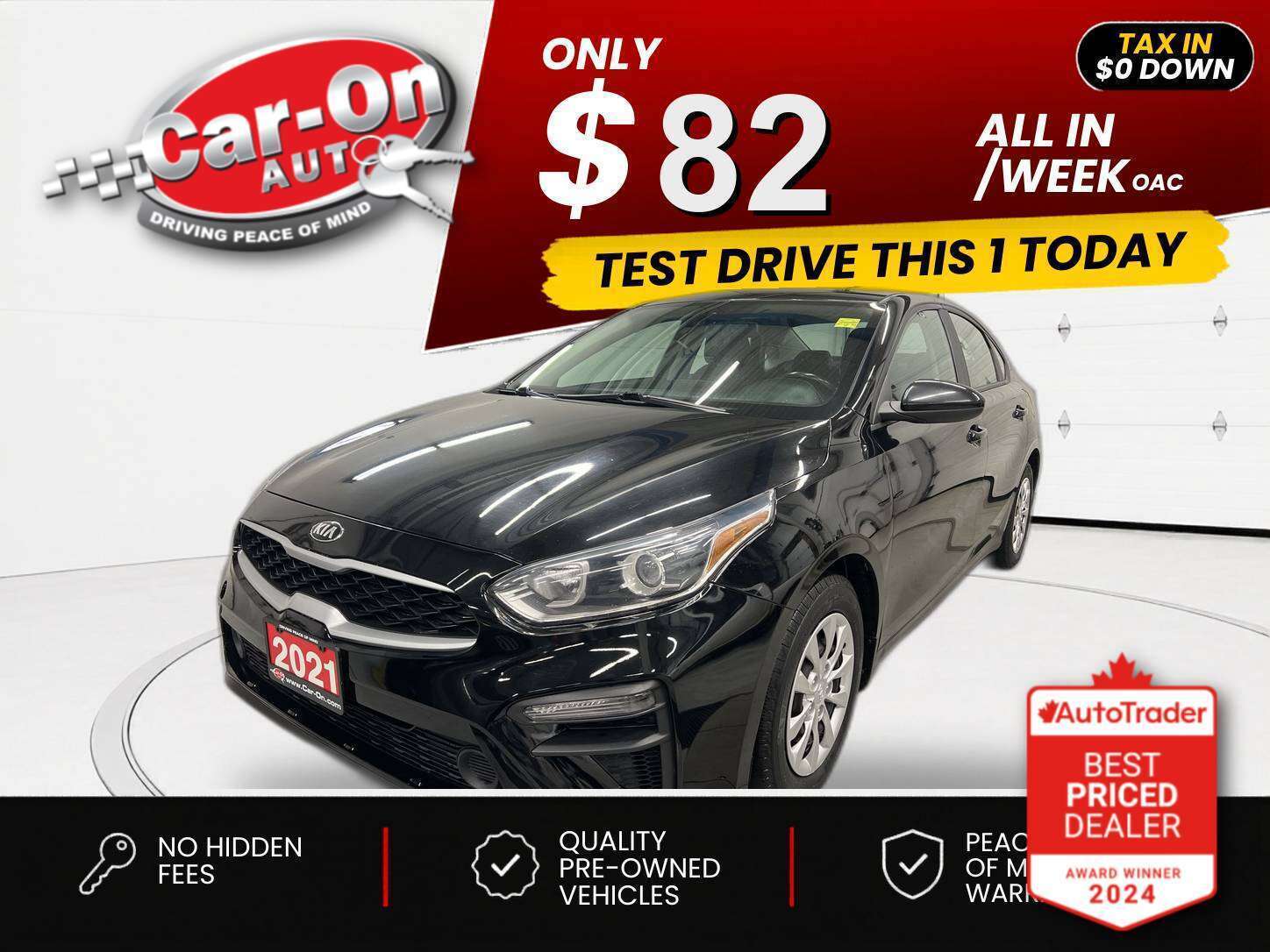 Black 2021 Kia Forte Sedan Front-Wheel Drive Automatic