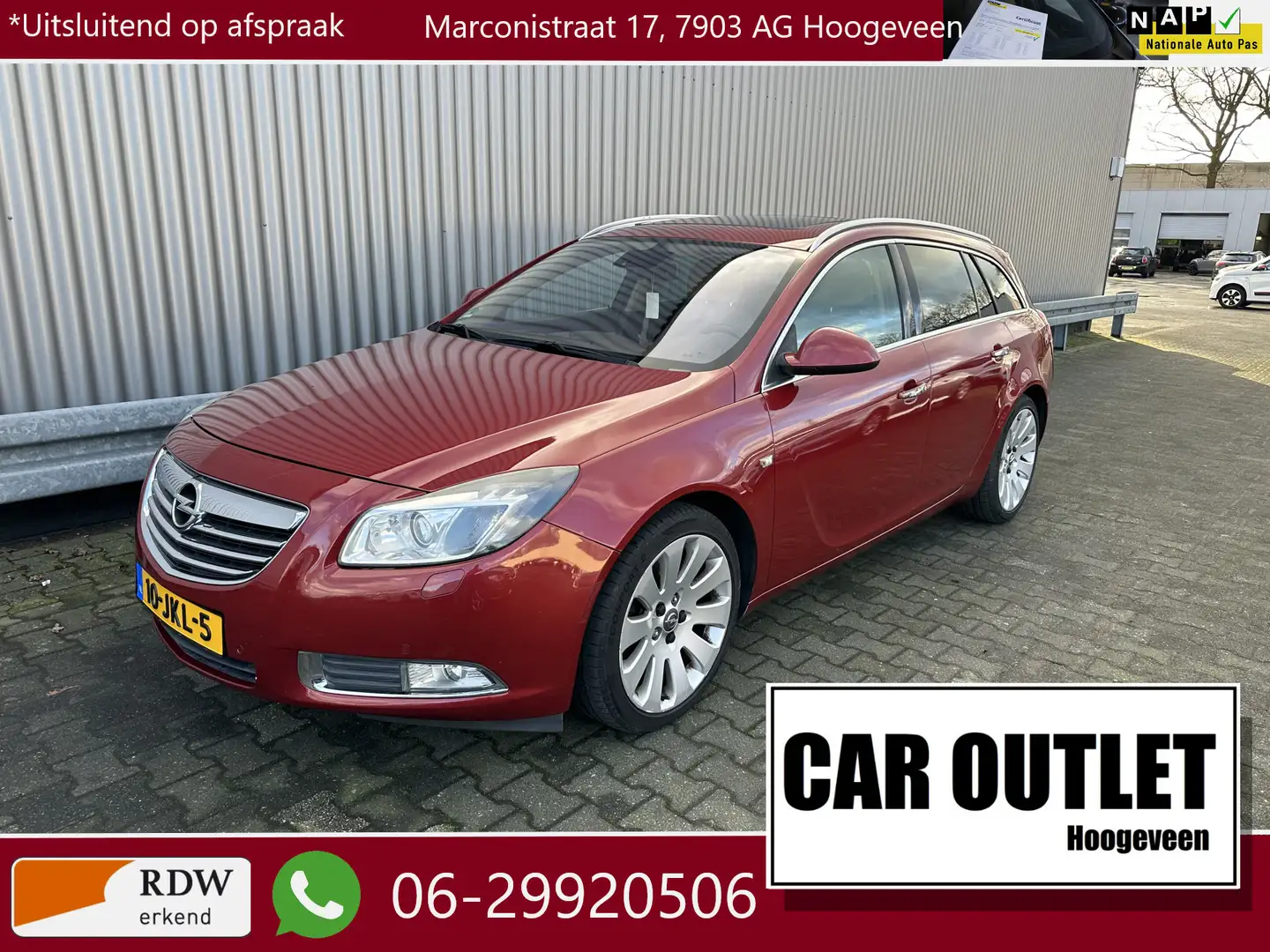 Opel Insignia Sports Tourer 2.8 T Executive 4x4 AUTOMAAT, Leer, Rood - 1