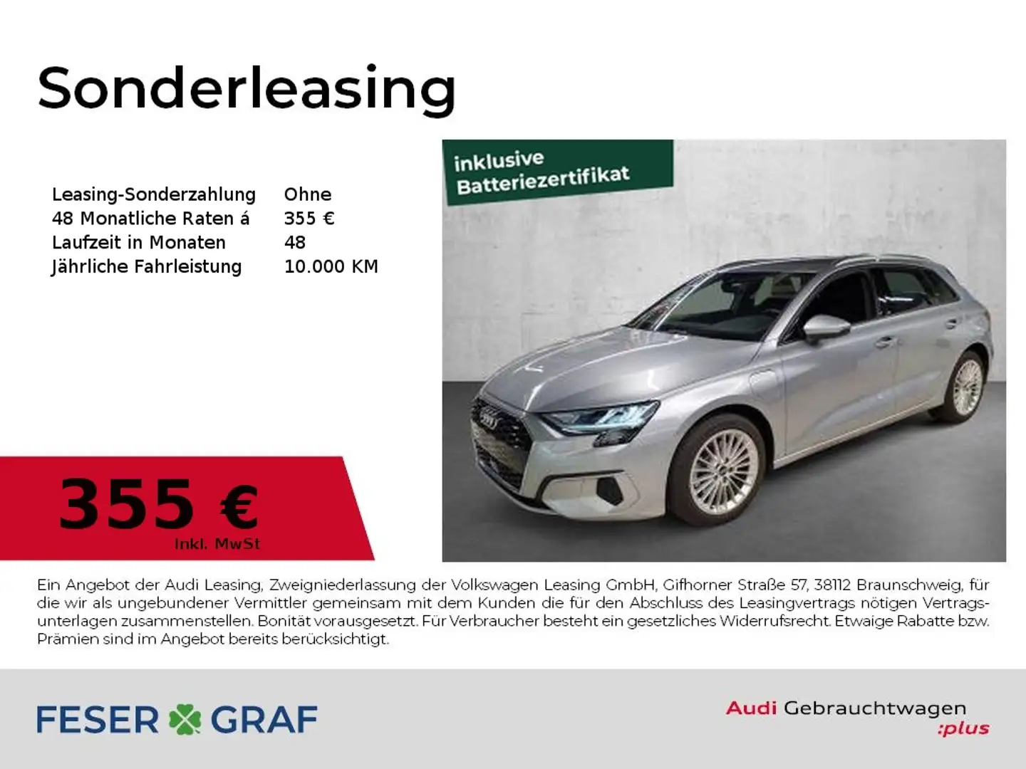 Audi A3 40 TFSI e advanced LED Navi Sitzh. Silber - 1