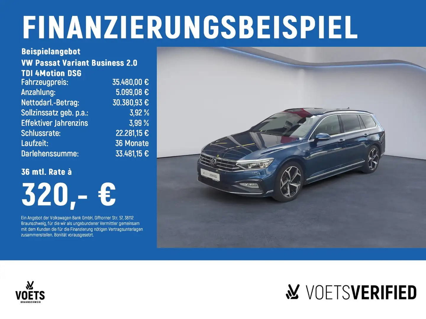 Volkswagen Passat Variant Business 2.0 TDI 4Motion DSG MATRIX-LED+PDC+SHZ Blau - 2