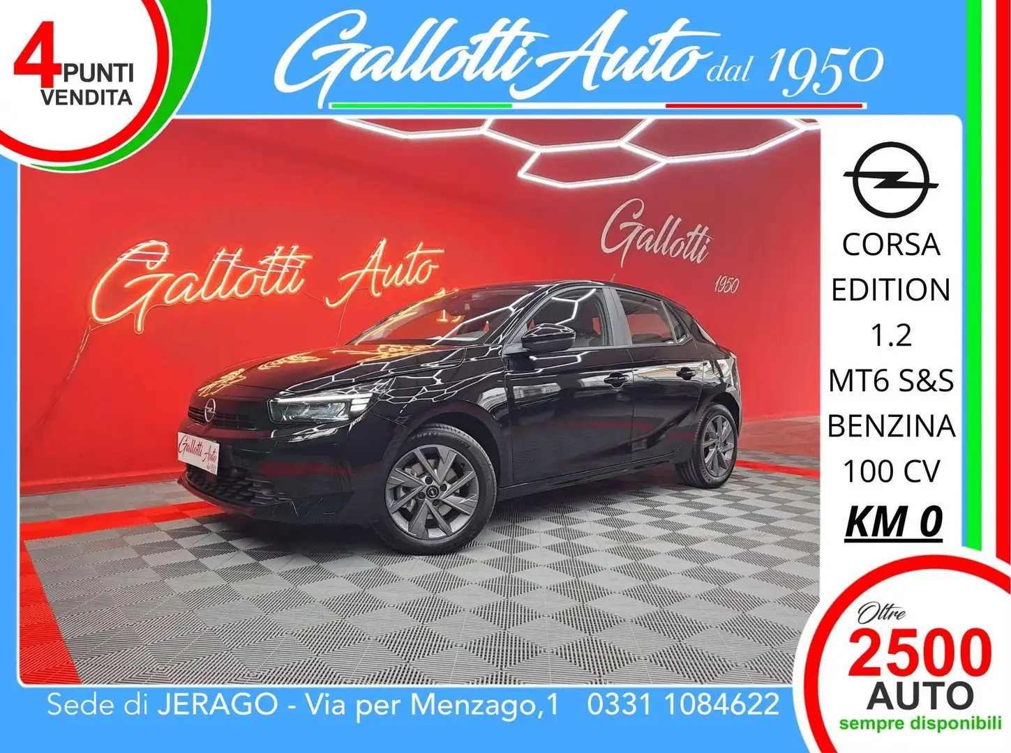 Opel Corsa 1.2 100 CV Edition-NESSUN OBBL. FIN. Nero - 1