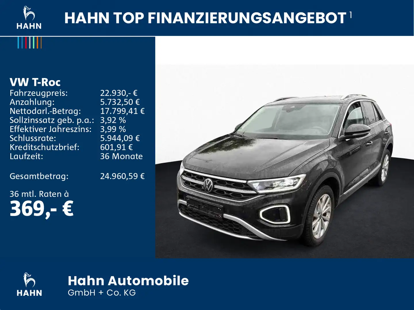 Volkswagen T-Roc 1.0TSI Style ACC LED Navi Einparkh Sitzhzg Schwarz - 2