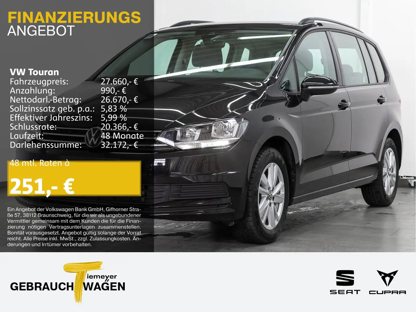 Volkswagen Touran 1.5 TSI COMFORTLINE 7-SITZE VIRTUAL NAVI Noir - 1