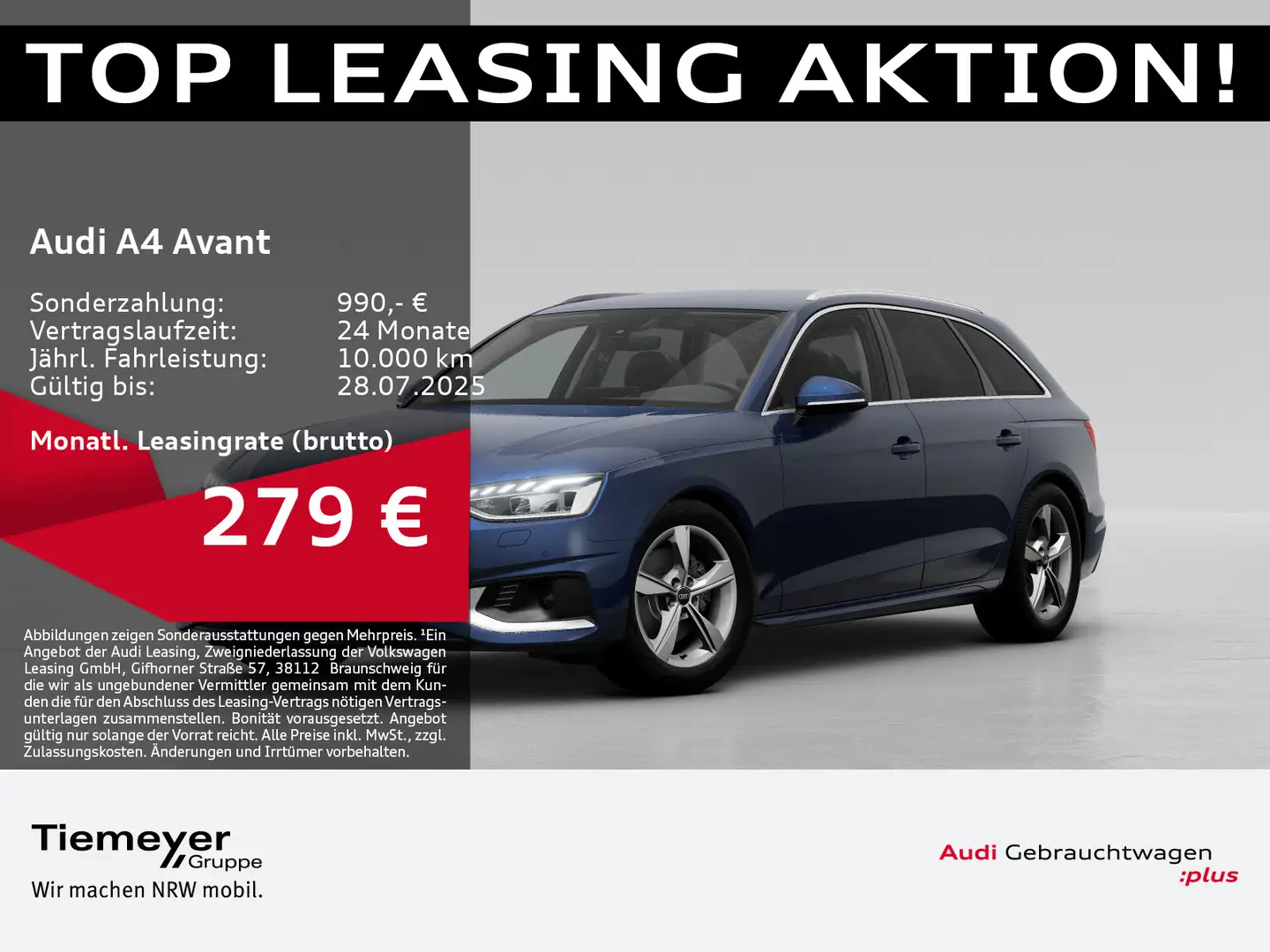 Audi A4 35 TDI ADVANCED SITZHZ LEDER LED HuD Blau - 1