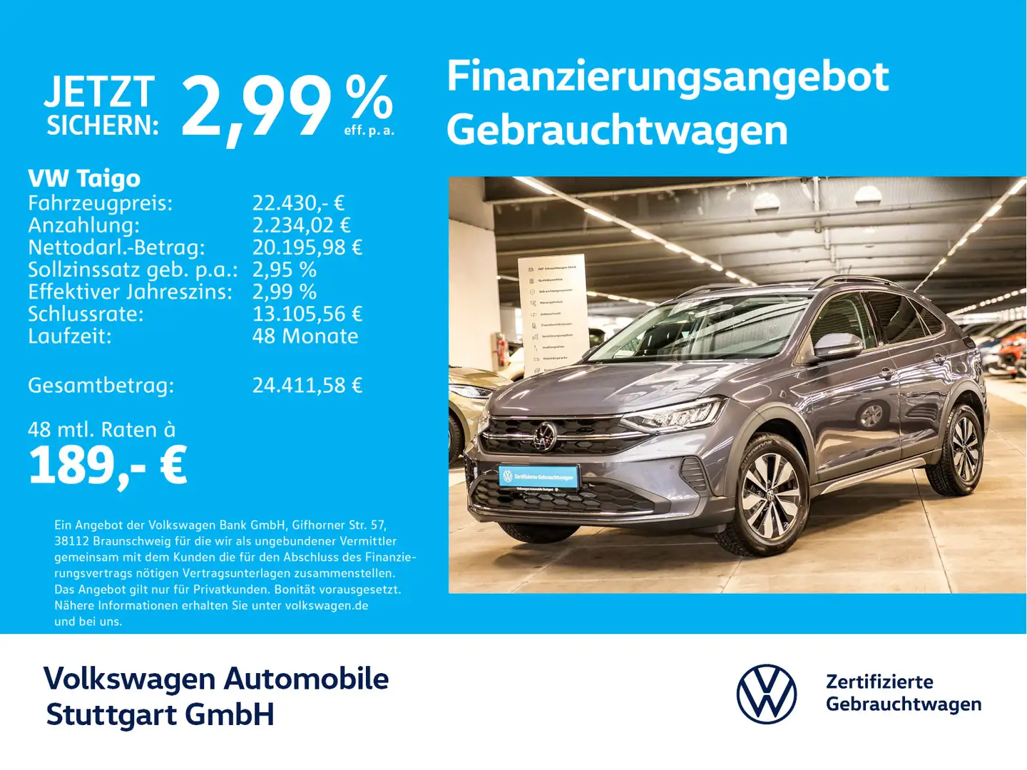Volkswagen Taigo Move 1.0 TSI Navi Kamera Grau - 1