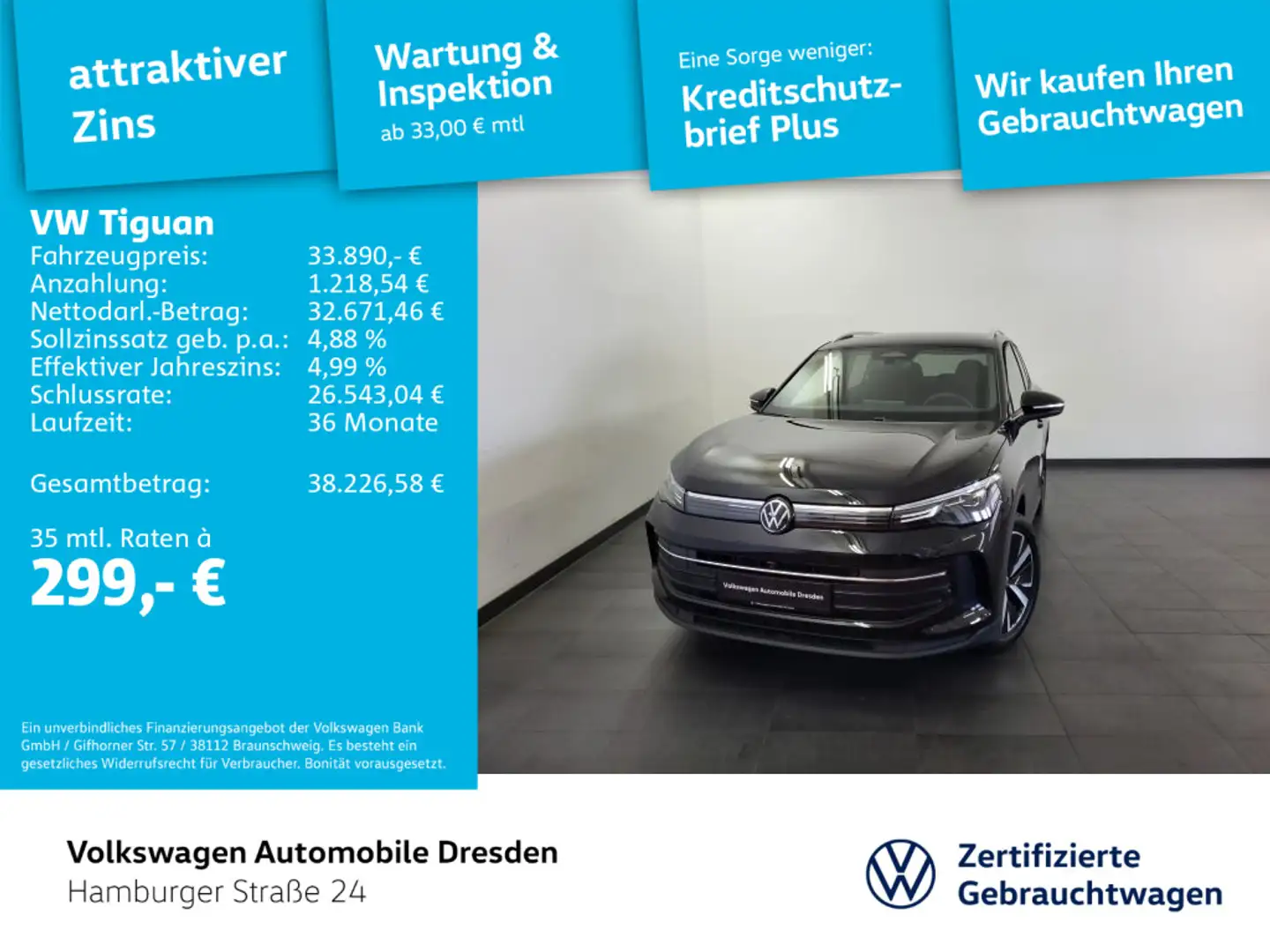 Volkswagen Tiguan Life 2.0 TDI SCR 7-Gang-DSG Schwarz - 1