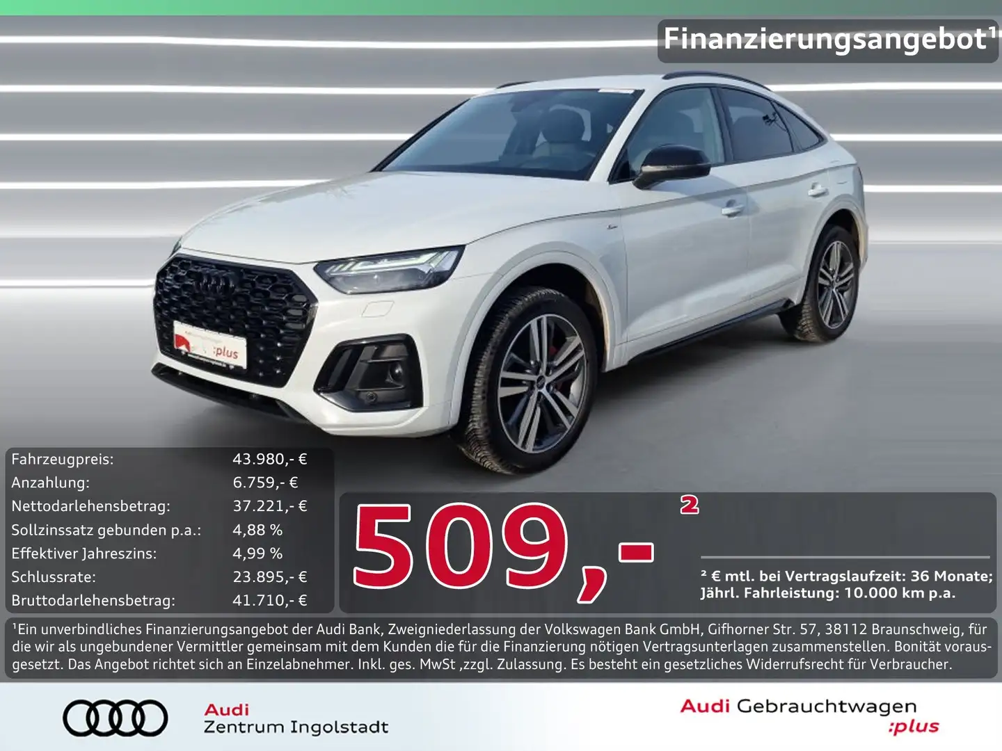 Audi Q5 Sportback 55 TFSI e qu 2x S line MATRIX 20" Weiß - 1