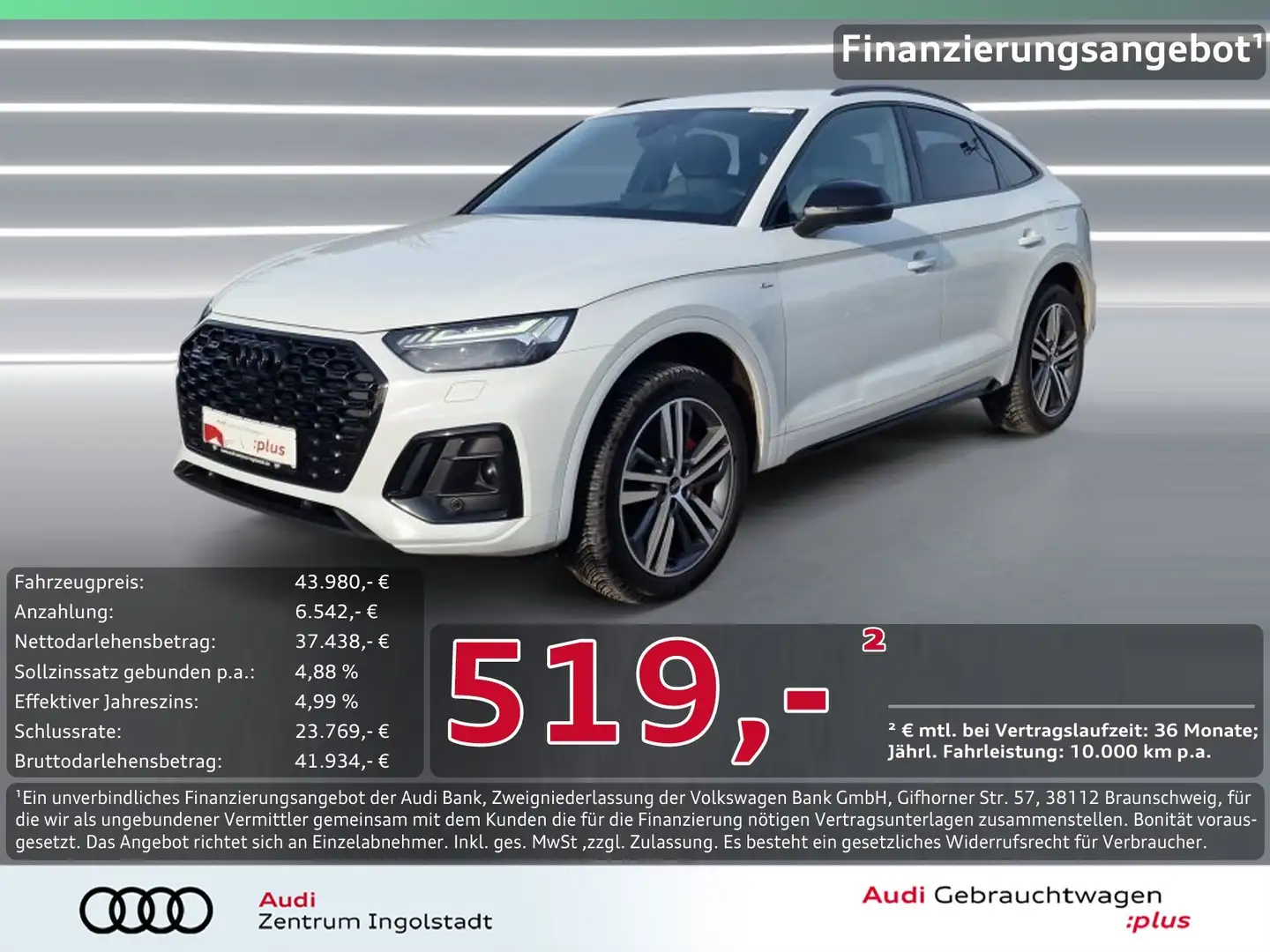 Audi Q5 Sportback 55 TFSI e qu 2x S line MATRIX 20" Weiß - 1
