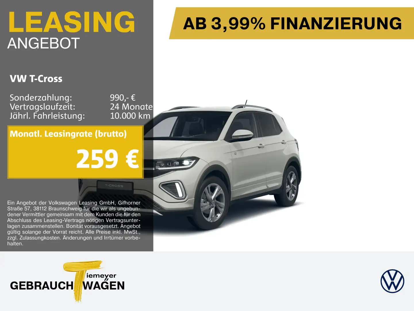 Volkswagen T-Cross 1.0 TSI DSG R-LINE IQ.DRIVE KAMERA DIGIp Grau - 1